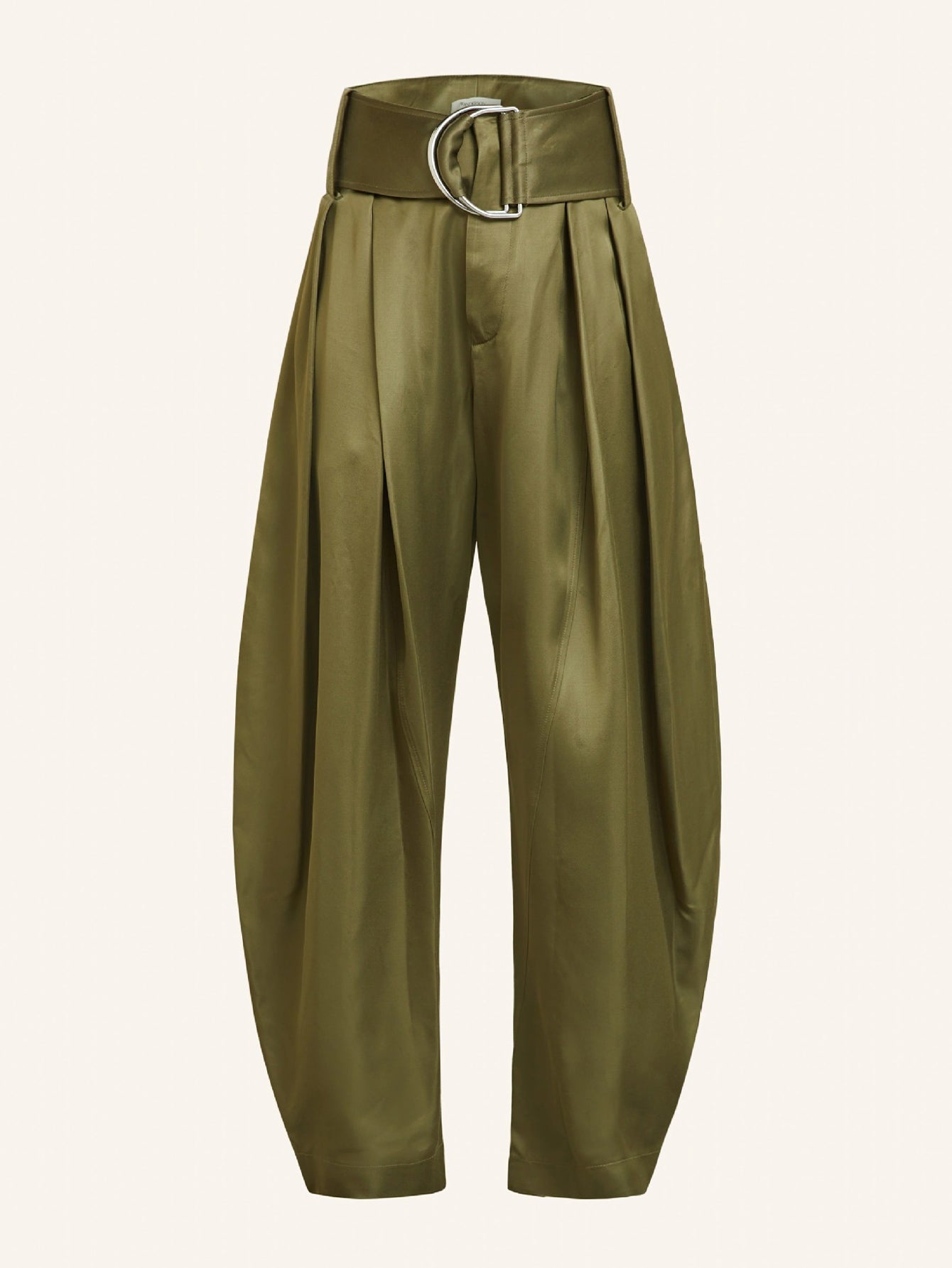 Retro Pleated Carrot Belted Pants