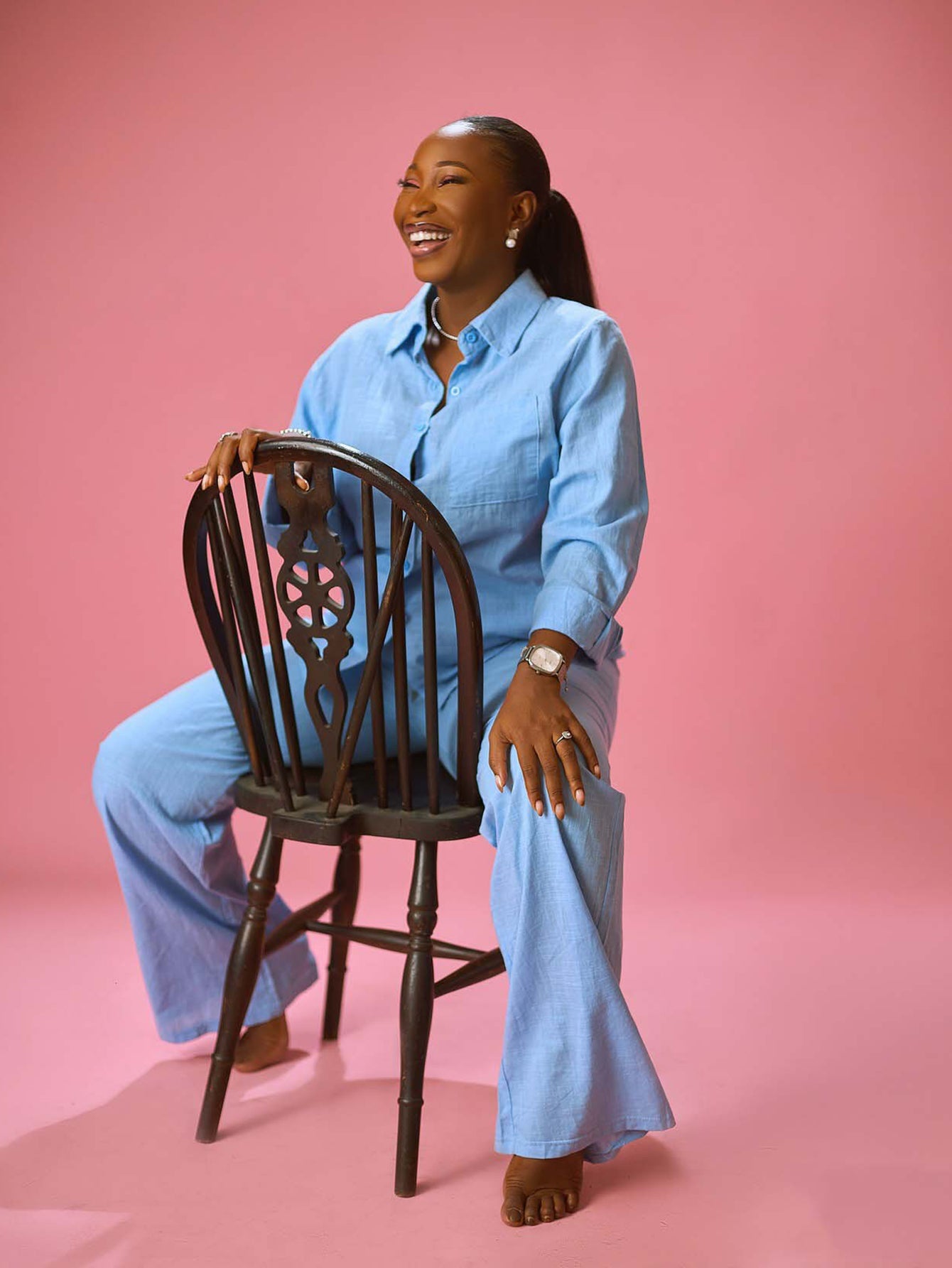 Casual Solid Shirt & Pants Set