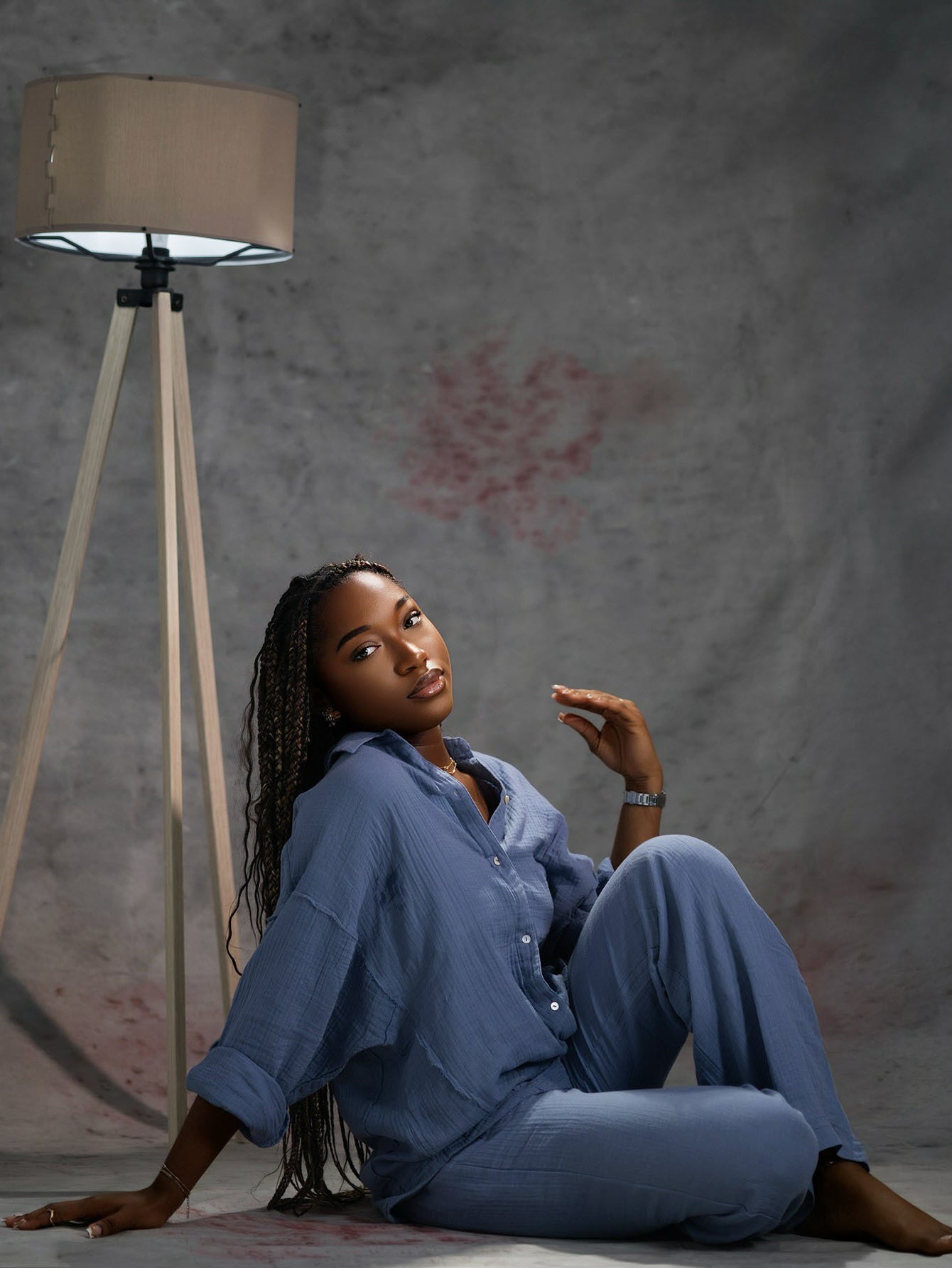 Comfortable Cotton Gauze Shirt & Straight-leg Trousers Set