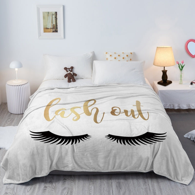 Long Eyelash Print Print Blanket Plush Blanket Sofa Bed Soft Blanket