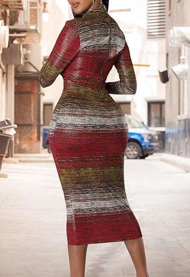 Women's Long-sleeved Printed Dresses