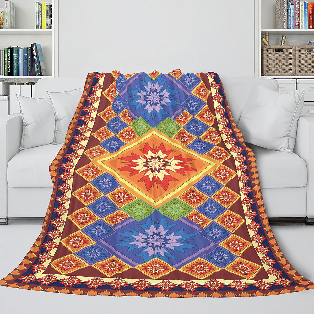 Geometry series blanket nap blanket cross-border digital printed flannel blanket