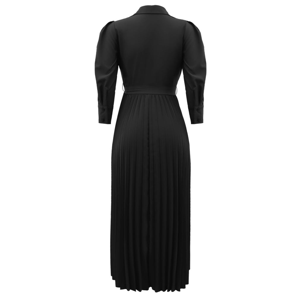 High Waisted Fashionable Casual Pleated Women's Dress