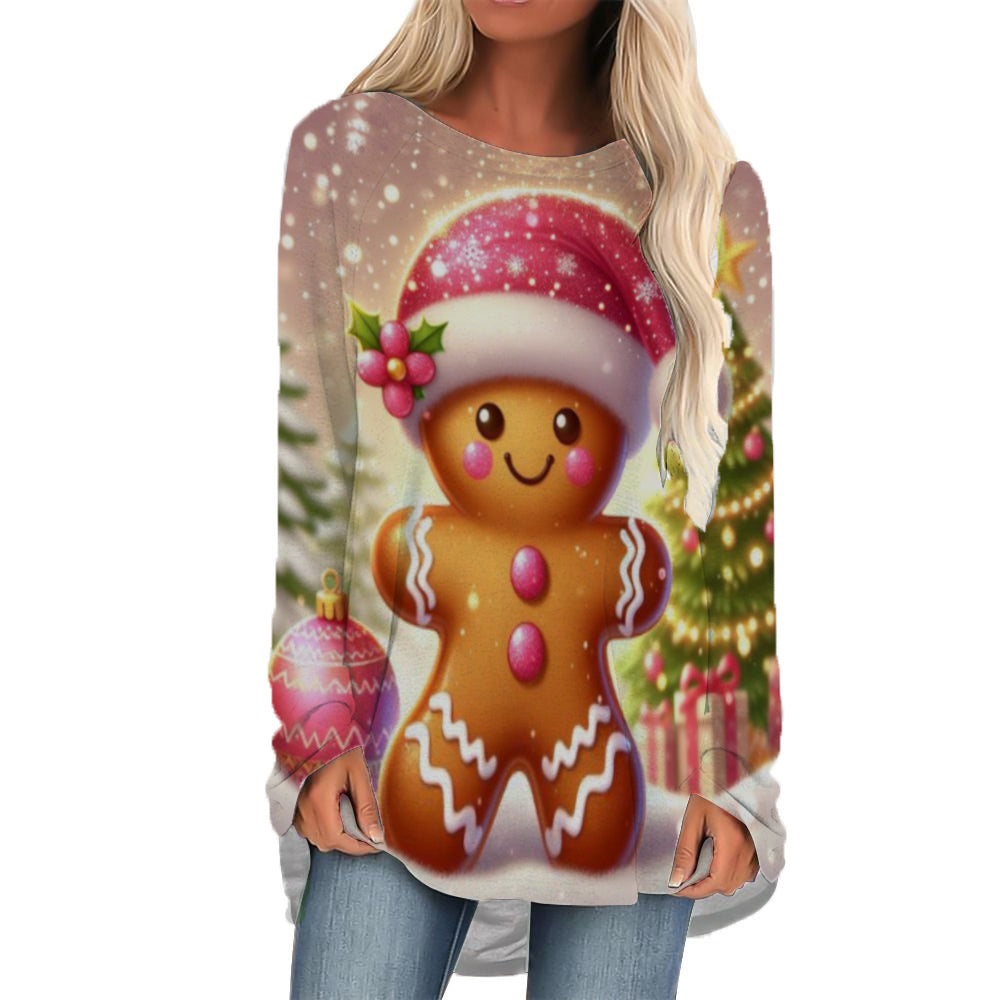 Ladies' Fashionable Printed Long Sleeved Shirt