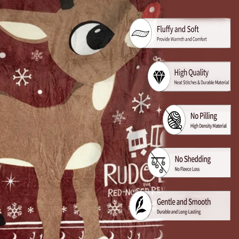 Fashionable And Casual Christmas Print Home Blanket