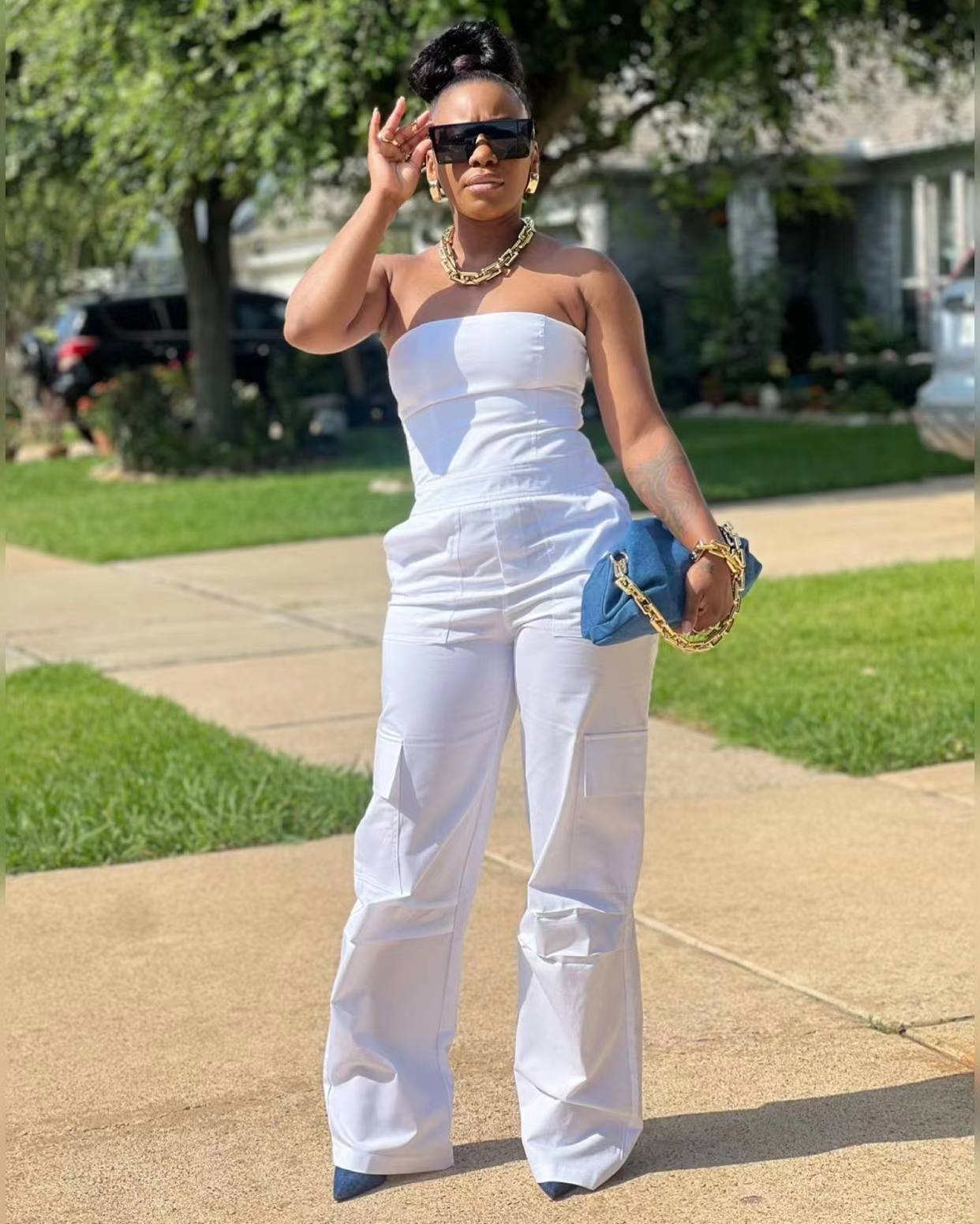 Fashionable And Elegant Tube Top Jumpsuit