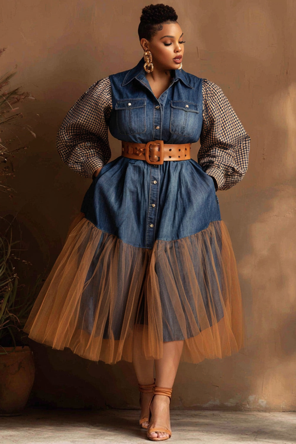 Stylish And Elegant Color-Blocked Dress