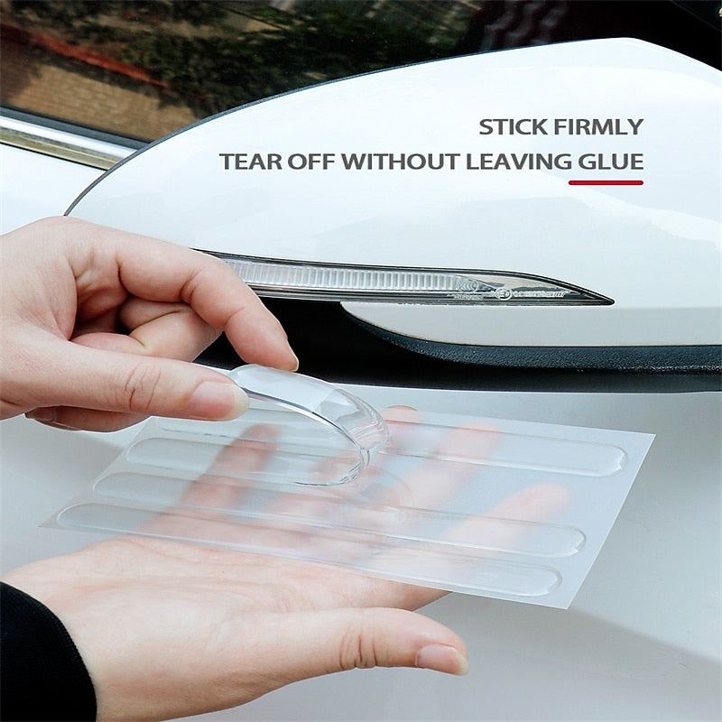 StarFire 4PCS Car Door Edge Transparent Anti Scratch Protection Strips Rearview Mirror Anti-collision Protector Sticker Bumper Scuff Plate Bar 2024 -