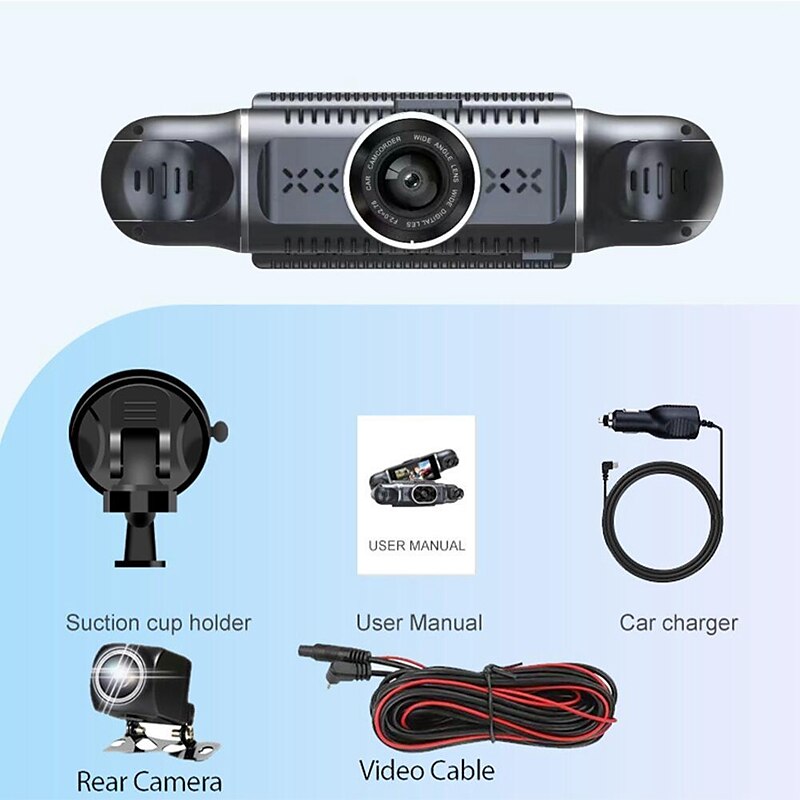 W2 1080p New Design / HD / 360° monitoring Car DVR 170 Degree Wide Angle 3 inch IPS Dash Cam with WIFI / Night Vision / G-Sensor 8 infrared LEDs Car R