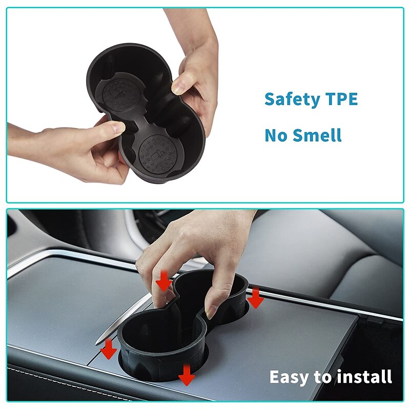 Center Console Cup Holder Insert for Tesla 2022 2021 Model 3 Model Y with TPE Material Fit New Console Water Cup Holder 2024 - $13.99