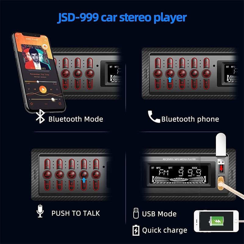 999 MP3 No 1 DIN Android Car MP3 Player Micro USB MP3 Built-in Bluetooth for Universal Universal 2024 - $6.49