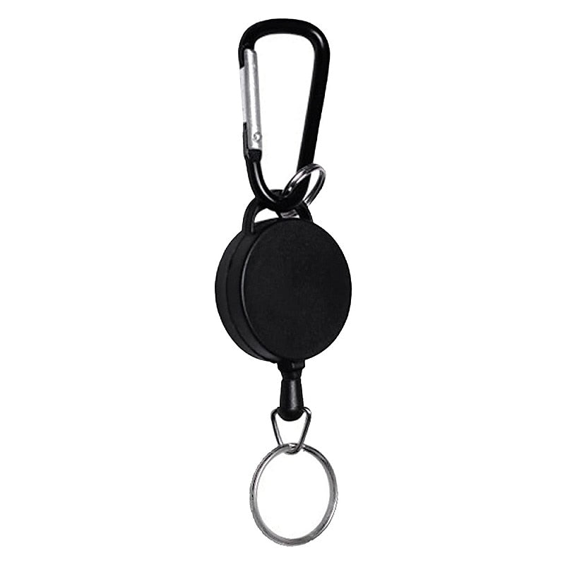 Retractable Stainless Steel Keyring Pull Ring Key Chain Recoil Anti Lost Ski Pass ID Card Holder Key Ring 2024 - $1.5