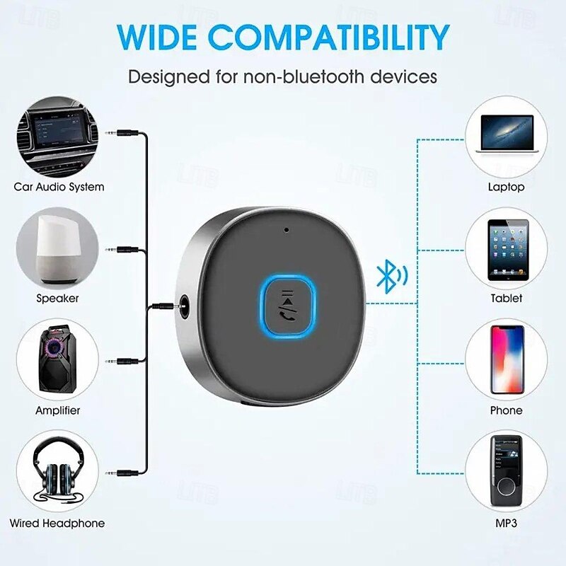 Aux Bluetooth Adapter Wireless Bluetooth 5.0 Adapter with Microphone for Car Hands-Free Calling 3.5 mm 2024 - $14.99