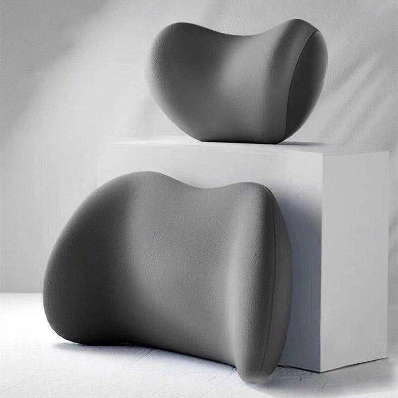 Car Neck Back Cushion Lumbar Support Pillow Car Seat Softness Memory Foam Comfortable Ergonomic Design for Neck and Back Rest Pillow Black Pink Blue C