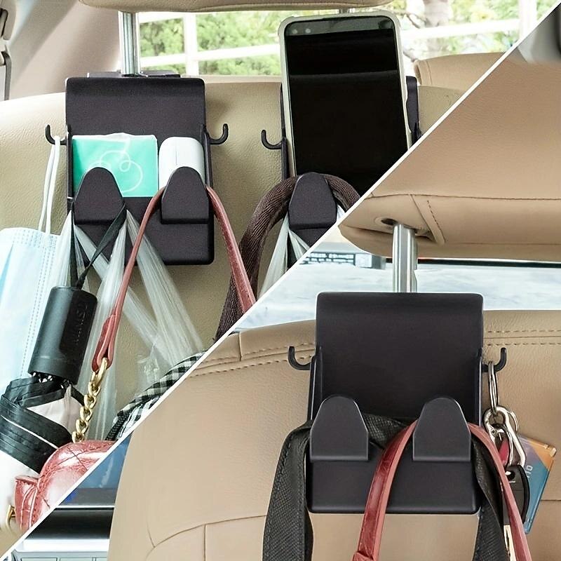 3-in-1 Car Hooks: Hang Your Phone. Headrest. and Other Stuff - All in One Holder! 2024 - $6.99