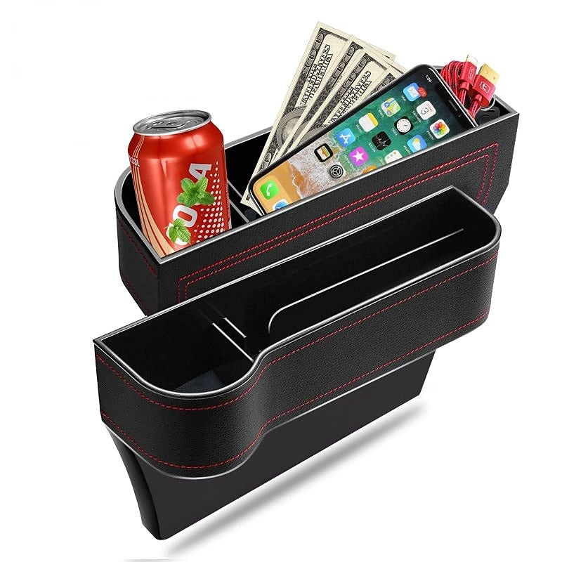 Seat Side Organizer Cup Holder For Cars Leather Multifunctional Auto Seat Gap Filler Storage Box Seat Pocket Stowing Tidying 2024 - $9.99