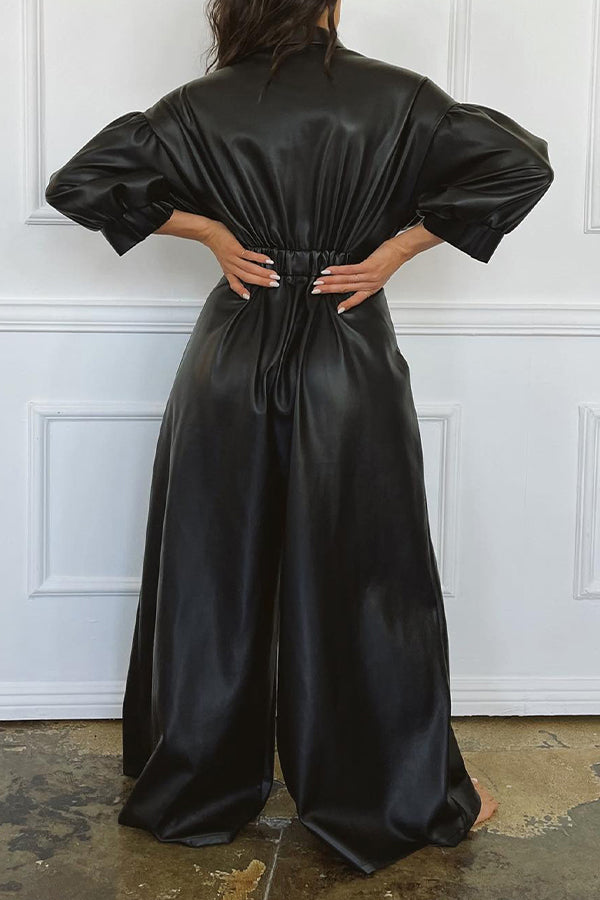Stylish Batwing Sleeve Lantern Sleeve Jumpsuit