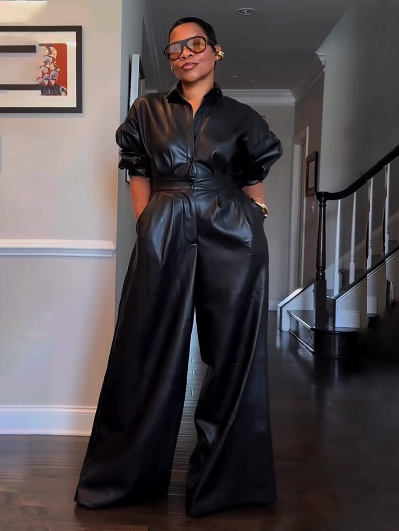 Stylish Batwing Sleeve Lantern Sleeve Jumpsuit