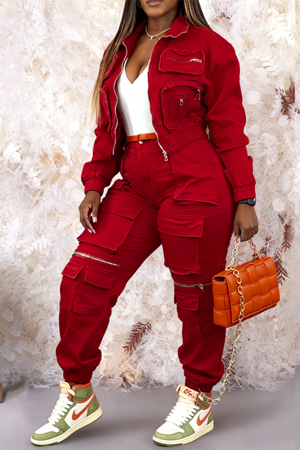 Casual Flap Pockets Cargo Joggers