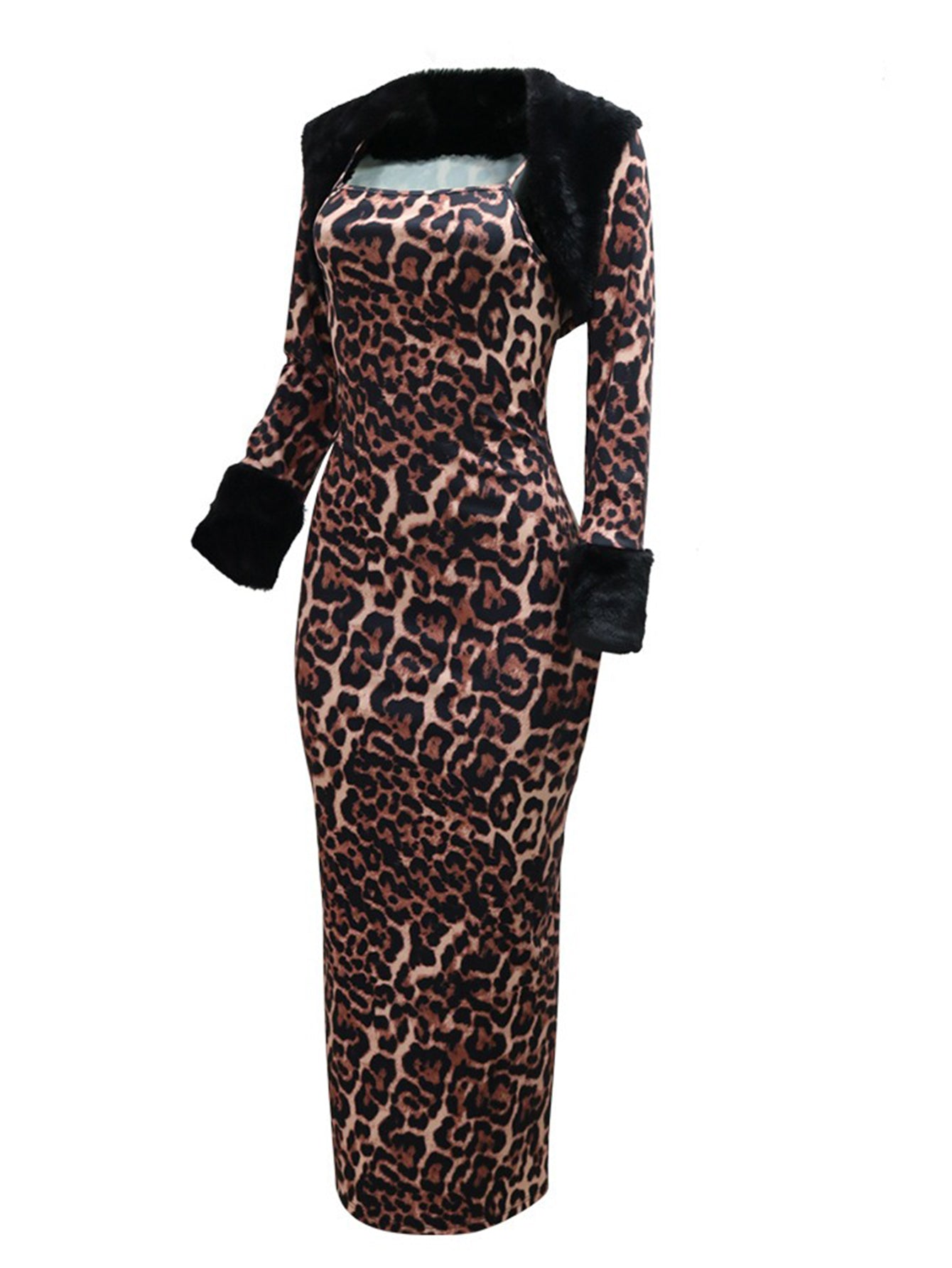 Chic Leopard Print Top & Dress Set