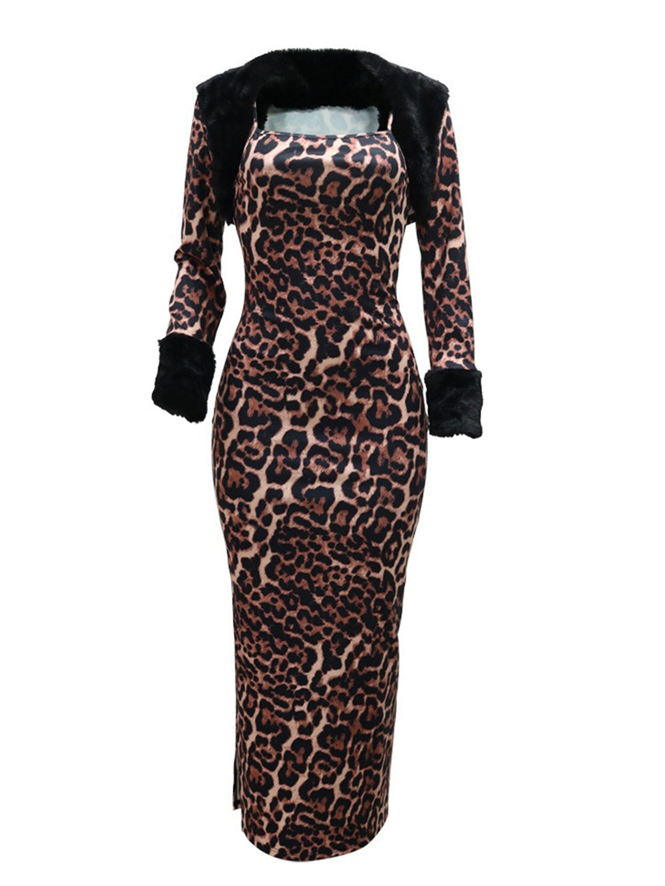 Chic Leopard Print Top & Dress Set