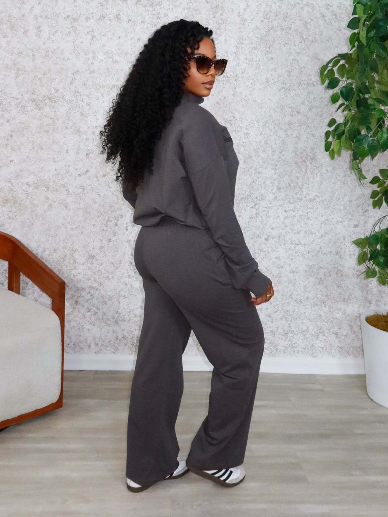 Fashion Zip Detail Top & Pants Set