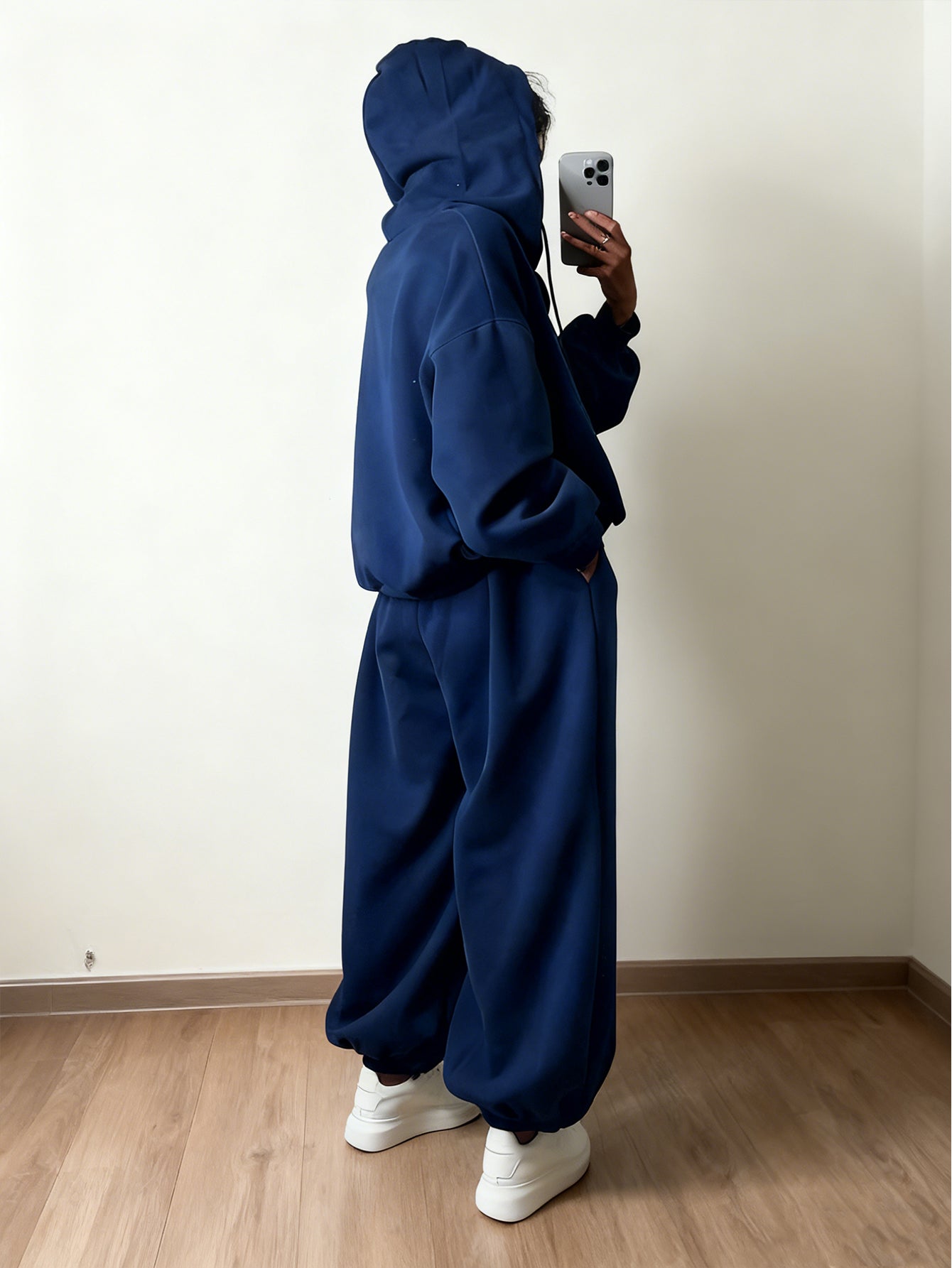 Chic Zip Front Hoodie & Pants Set