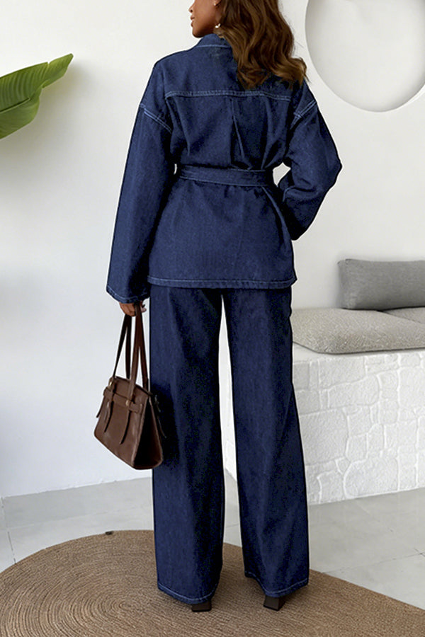 Chic High Waist Straight Leg Jeans