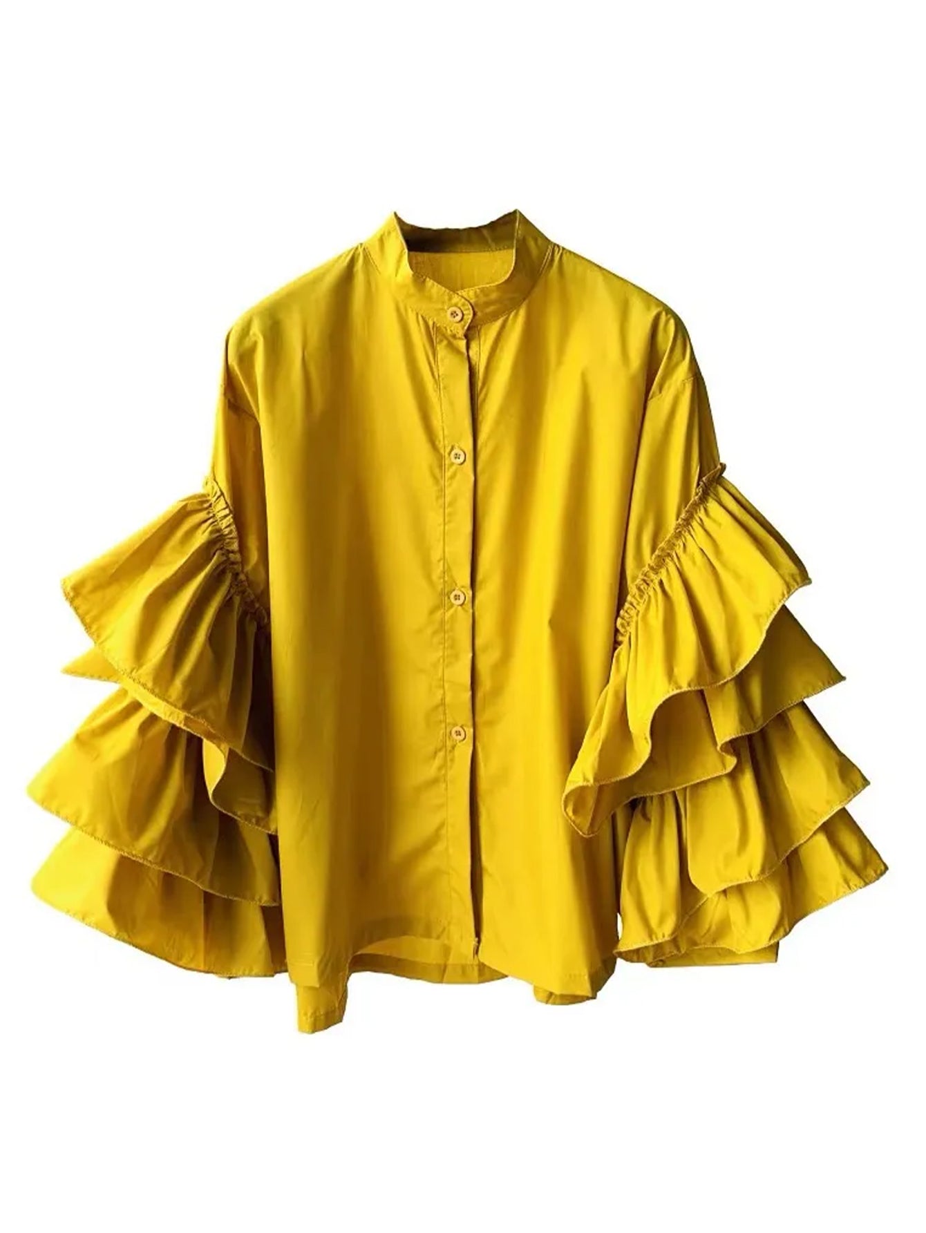 Chic Layered Trumpet Sleeve Blouse