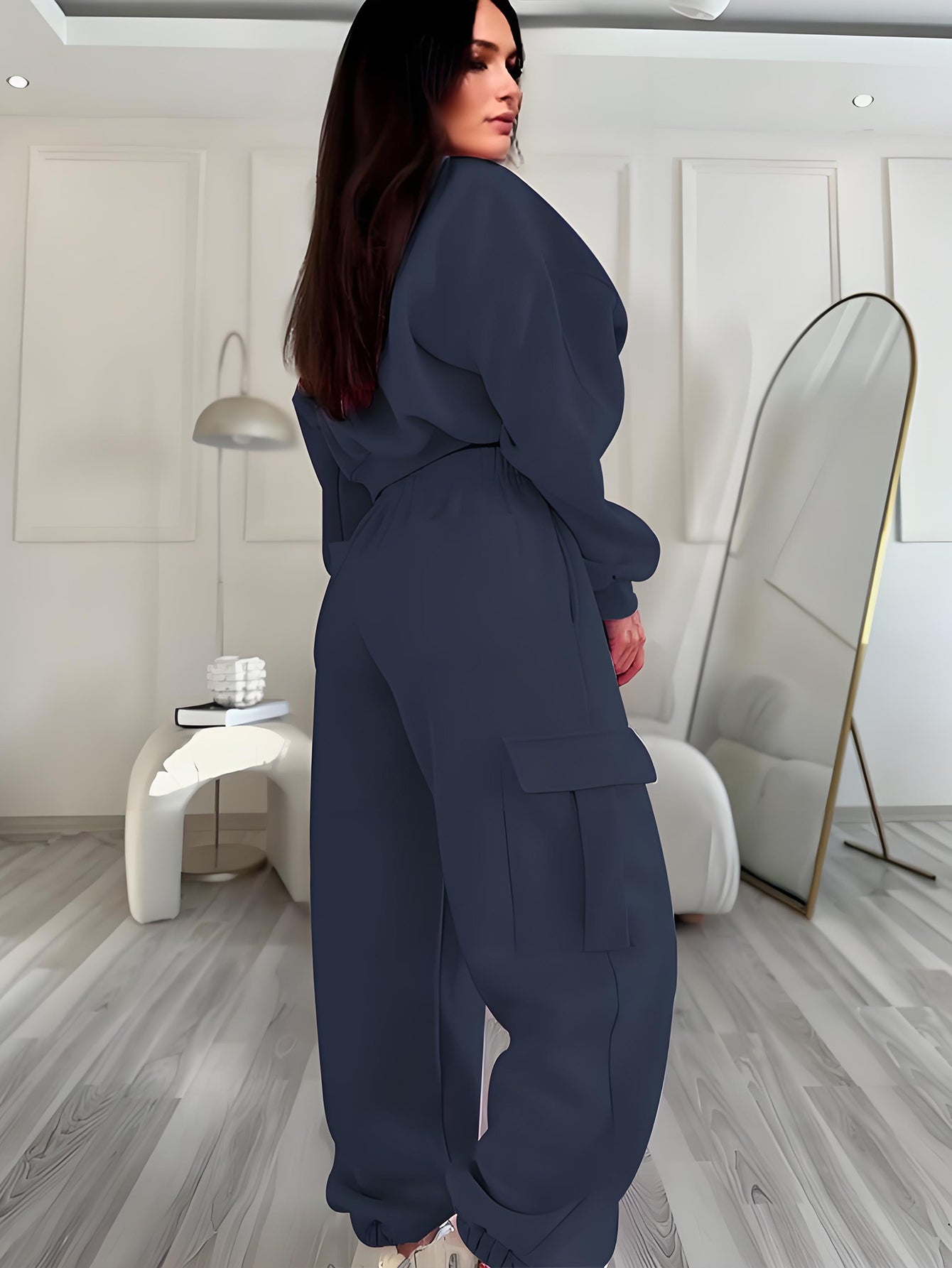 Casual Round Neck Top & Sweatpants Set