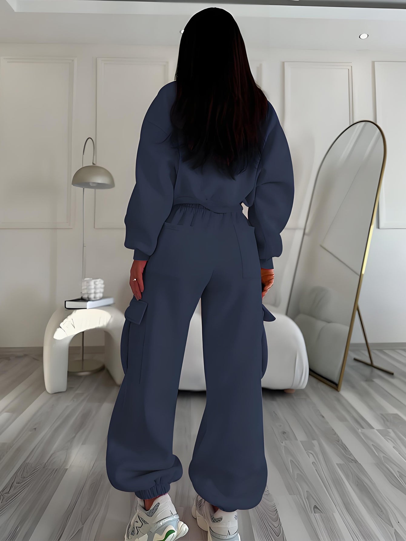 Casual Round Neck Top & Sweatpants Set