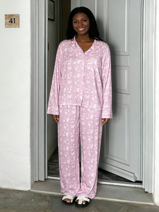Fashion Butterfly Print Loungewear Set