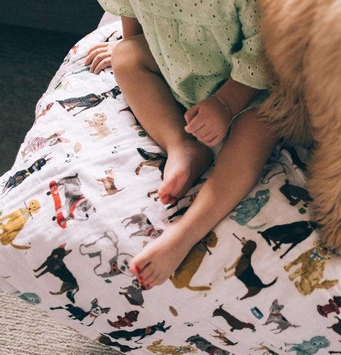 Cute high-definition digital printed blankets for various puppies