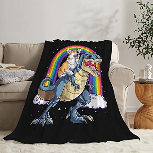 Funny Corgi Dinosaur Blanket
