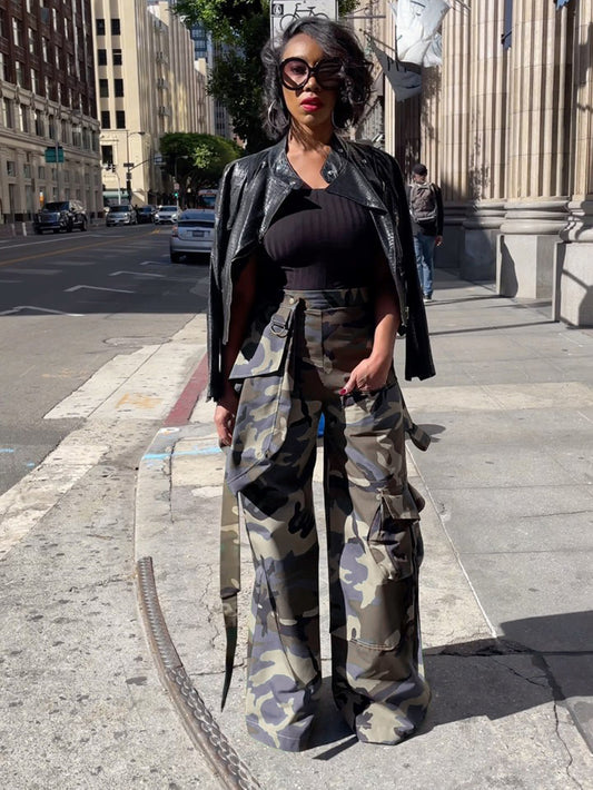 Casual Camouflage Multi-Pocket Loose Trousers