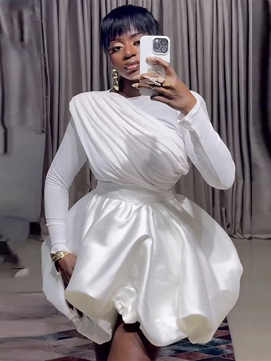 Stylish Pleated Blouse & Tulip Skirt Set