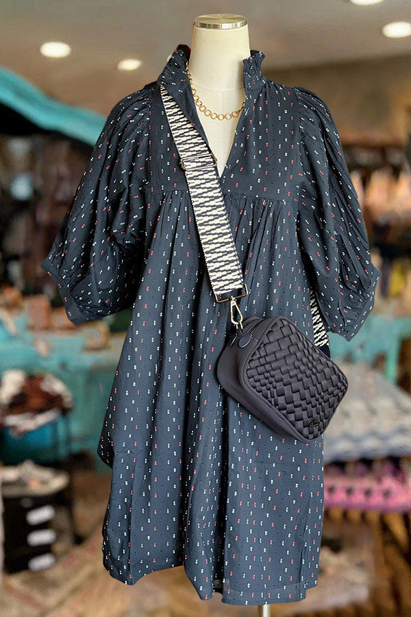 Polka Dot Print V-neck Dress