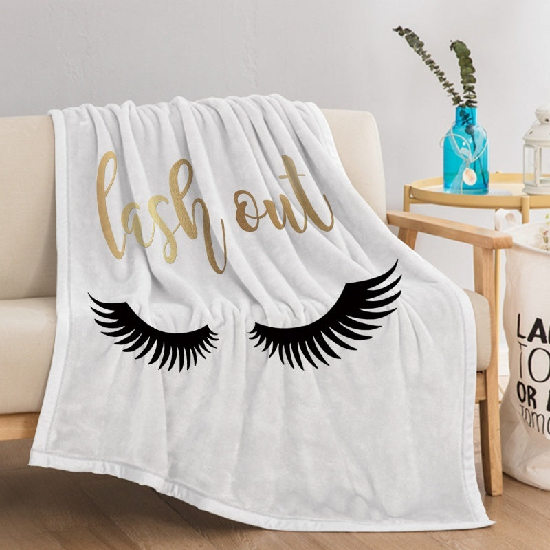 Long Eyelash Print Print Blanket Plush Blanket Sofa Bed Soft Blanket
