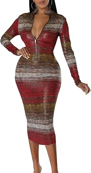 Women's Long-sleeved Printed Dresses