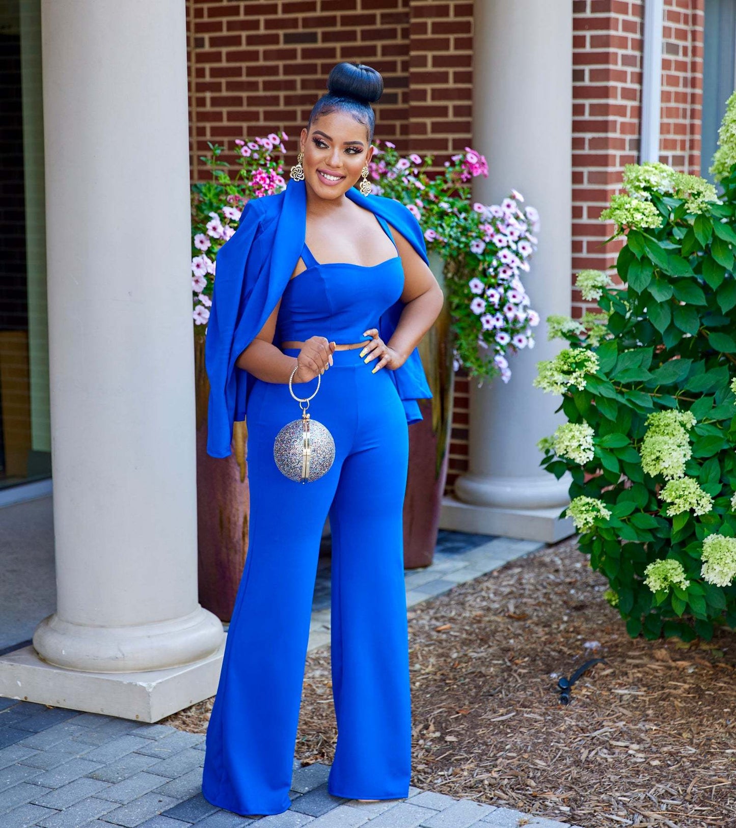 Women's Three-piece Trousers In Solid Color