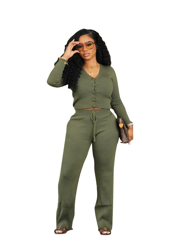 Fashion Casual Wool Knitting Two-Piece Set