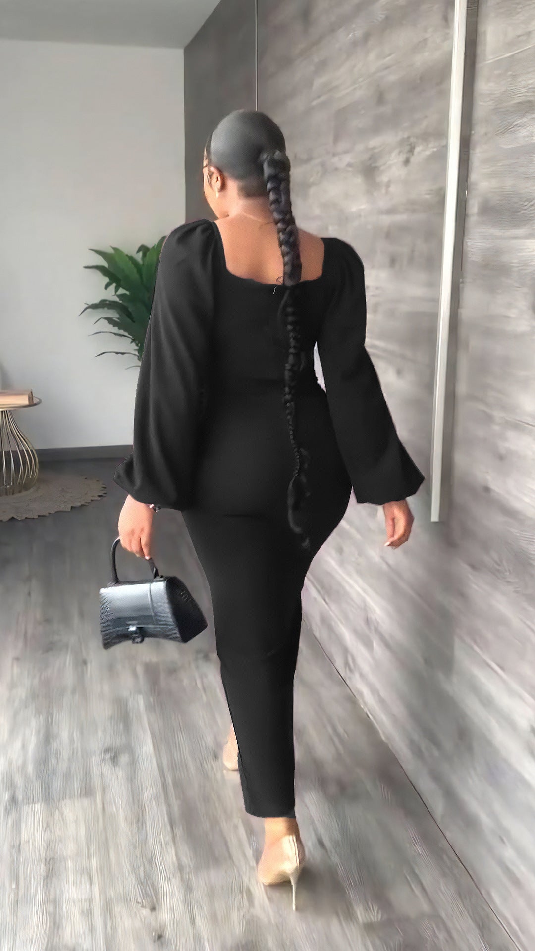 Women's Long-sleeved Cropped Hip Dress