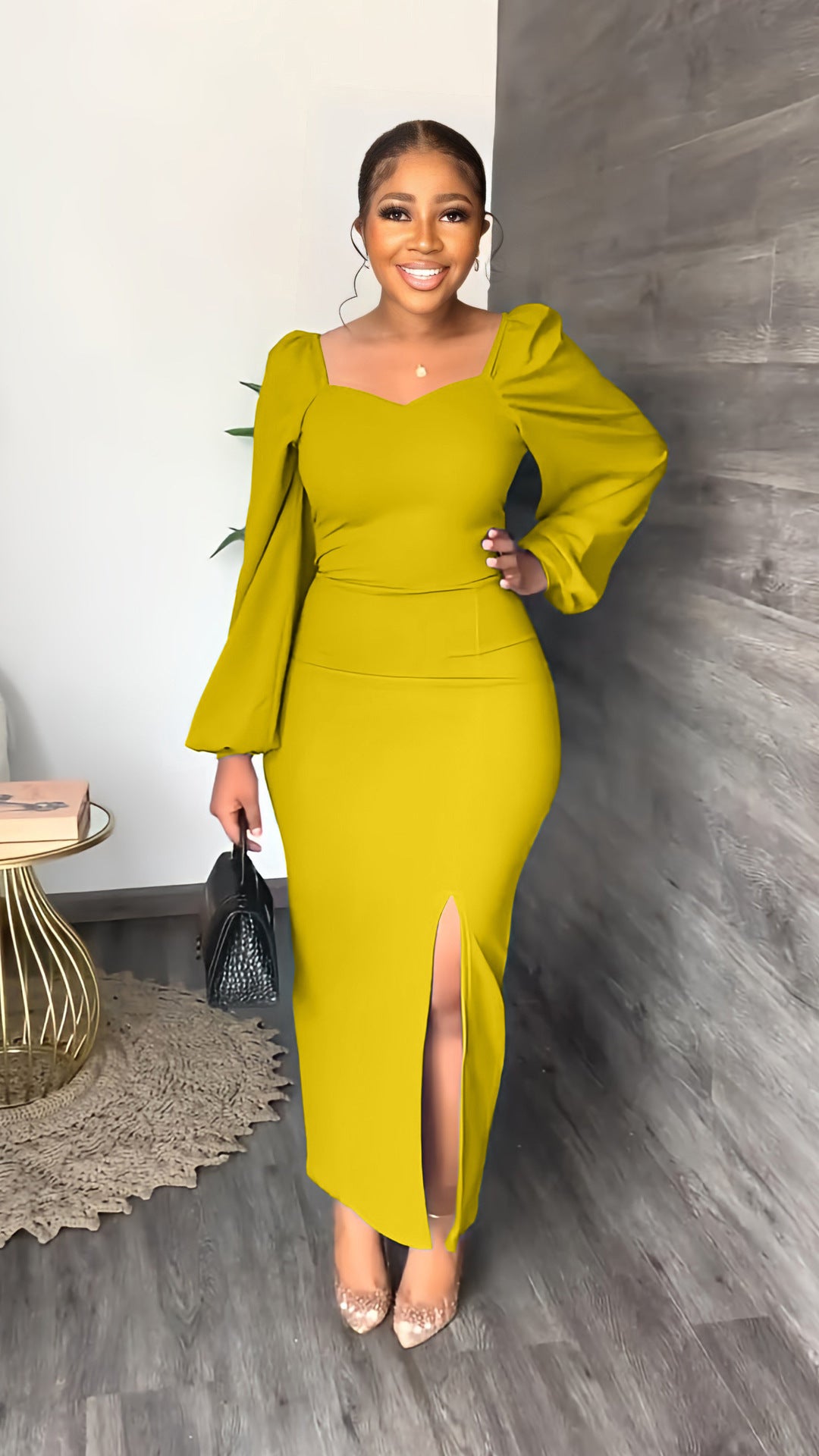 Women's Long-sleeved Cropped Hip Dress