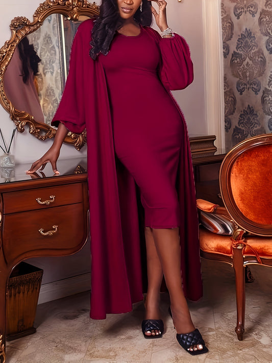 Solid Color Temperament Two-piece Set