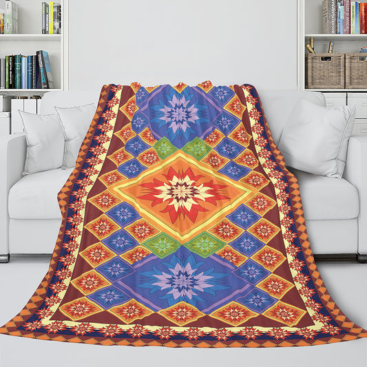 Geometry series blanket nap blanket cross-border digital printed flannel blanket