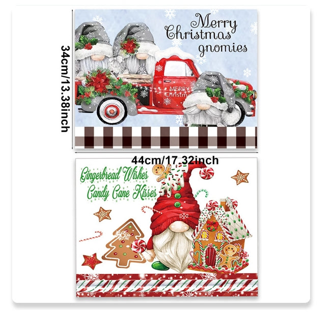 New Christmas Decoration Products Cartoon Printed Forest Man Meal Mat Tableware Set Kitchen Table Decoration Props