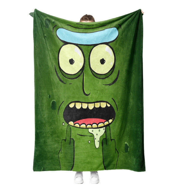 Printed blanket nap cartoon anime pickle Rick and Morty blanket