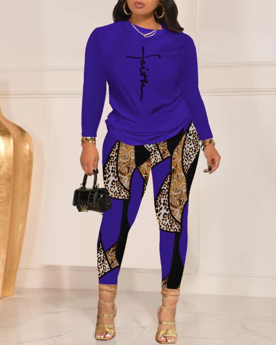 Autumn New Fashion Casual Printed Suit