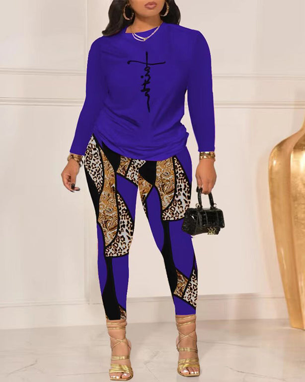 Autumn New Fashion Casual Printed Suit