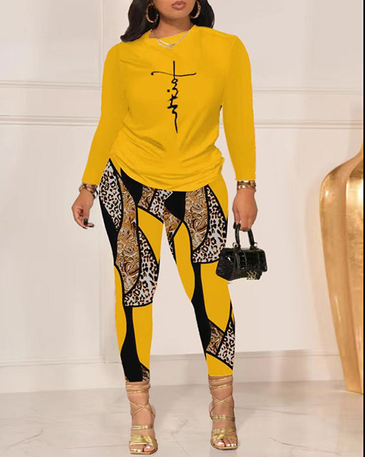 Autumn New Fashion Casual Printed Suit